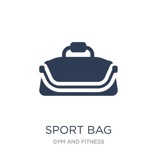 Icono Bolsa Deportiva Moda Vector Plano Icono Bolsa Deporte Fondo — Vector de stock