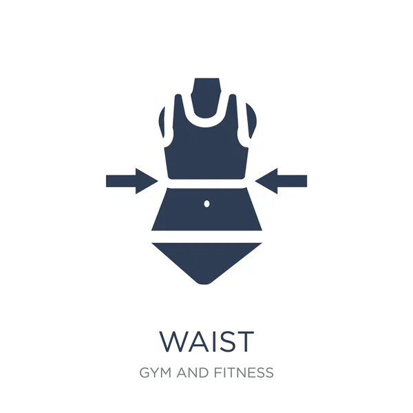 Waist Icon Trendy Flat Vector Waist Icon White Background Gym — Stock Vector