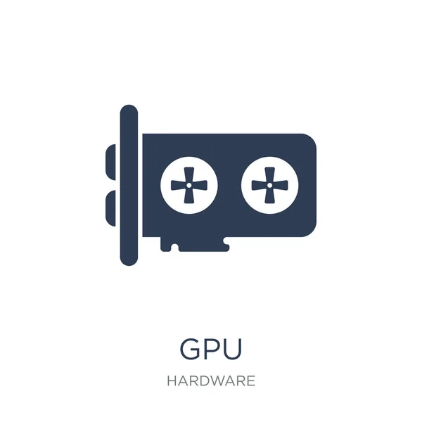 Gpu Icon Trendy Flat Vector Gpu Icon White Background Hardware — Stock Vector