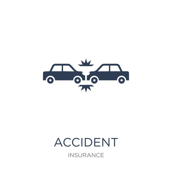 Icono Del Accidente Icono Accidente Vector Plano Moda Fondo Blanco — Vector de stock