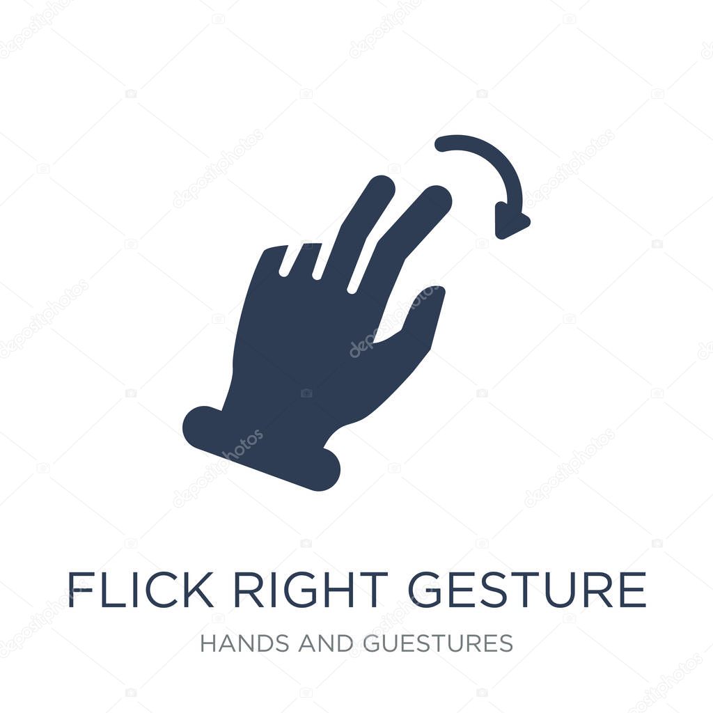 Flick Right gesture icon. Trendy flat vector Flick Right gesture icon on white background from Hands and guestures collection, vector illustration can be use for web and mobile, eps10