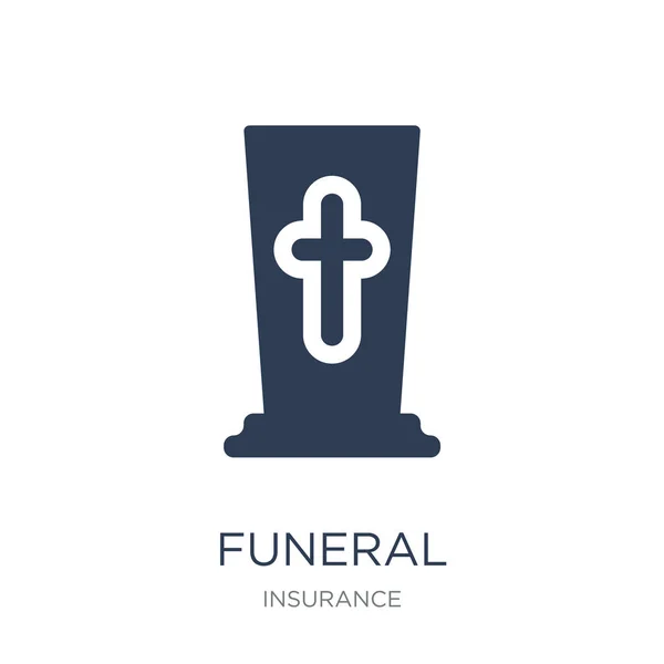 Smuteční Ikona Moderní Ploché Vektorové Ikony Pohřeb Bílém Pozadí Pojištění — Stockový vektor