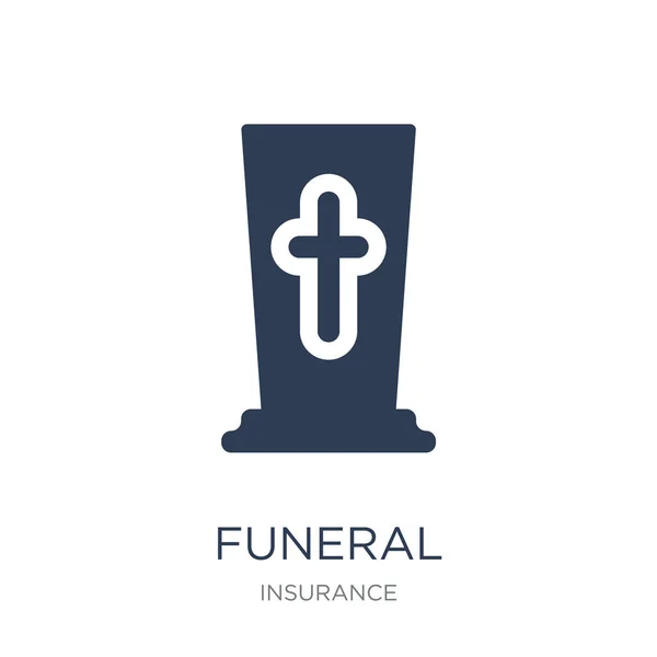 Icono Funerario Vector Plano Moda Icono Funerario Sobre Fondo Blanco — Vector de stock