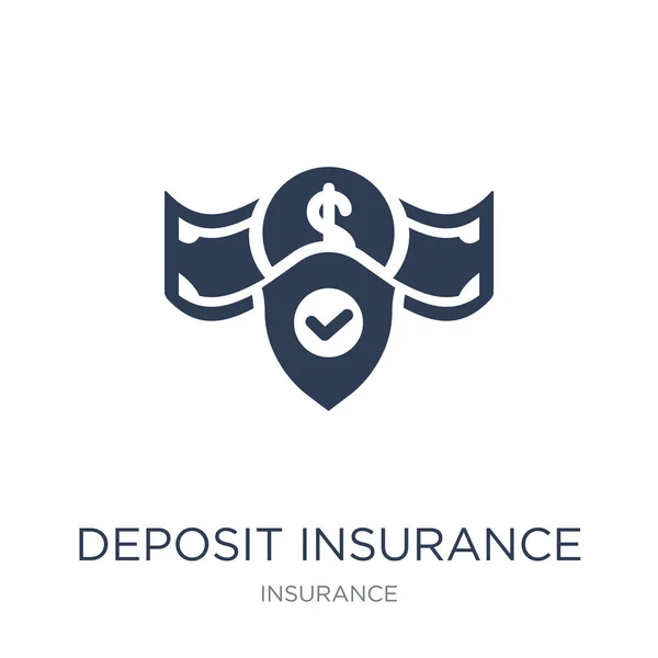 Deposit Insurance Pictogram Trendy Platte Vector Deposit Insurance Pictogram Witte — Stockvector