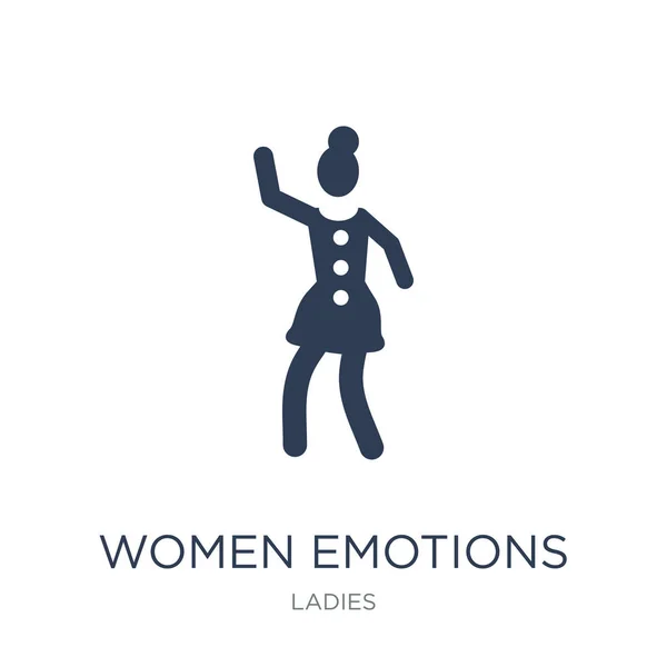 Икона Женских Эмоций Модный Плоский Вектор Женщины Эмоции Значок Белом — стоковый вектор