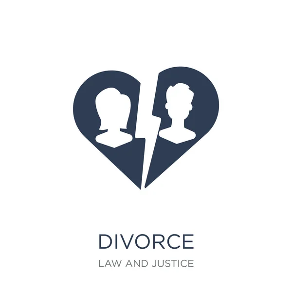 Icono Del Divorcio Vector Plano Moda Icono Divorcio Fondo Blanco — Vector de stock