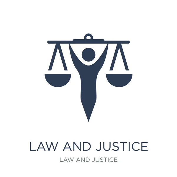 Law Justice Icon Trendy Flat Vector Law Justice Icon White — Stock Vector