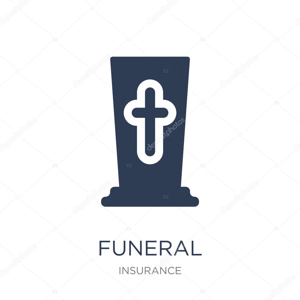 Funeral icon. Trendy flat vector Funeral icon on white background from Insurance collection, vector illustration can be use for web and mobile, eps10