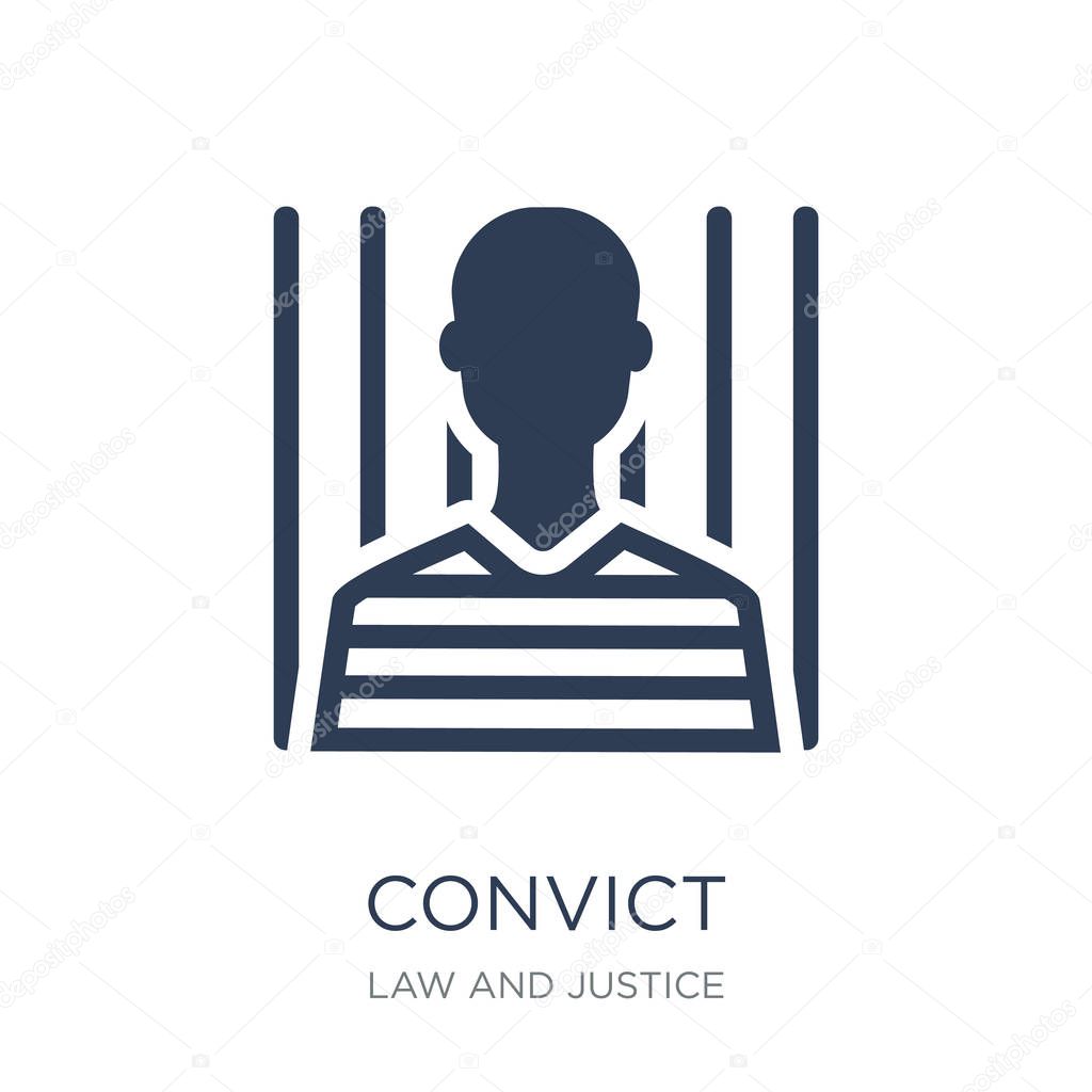Convict icon. Trendy flat vector Convict icon on white background from law and justice collection, vector illustration can be use for web and mobile, eps10
