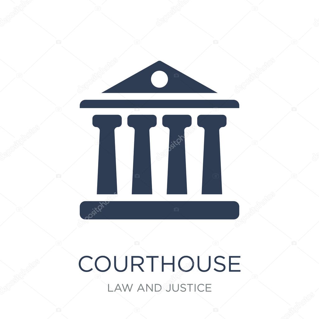 Courthouse icon. Trendy flat vector Courthouse icon on white background from law and justice collection, vector illustration can be use for web and mobile, eps10