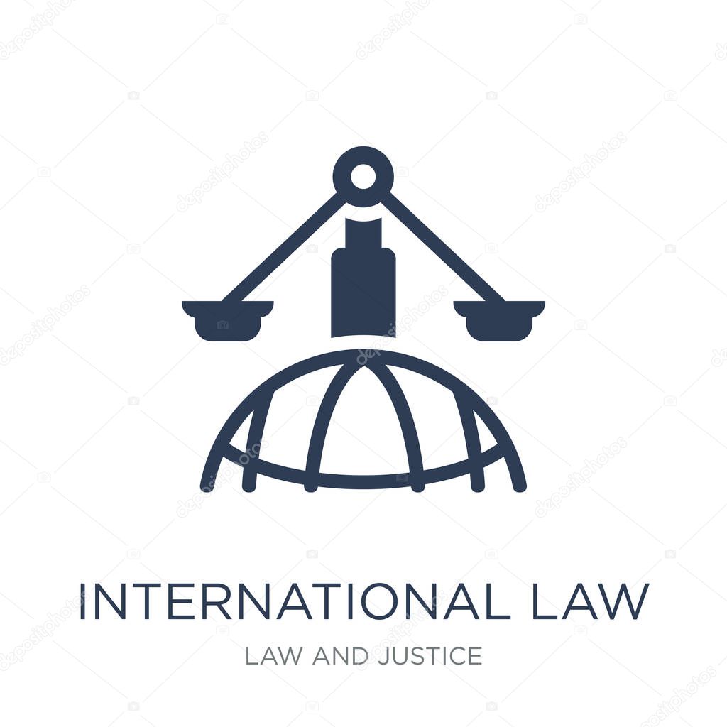 International law icon. Trendy flat vector International law icon on white background from law and justice collection, vector illustration can be use for web and mobile, eps10