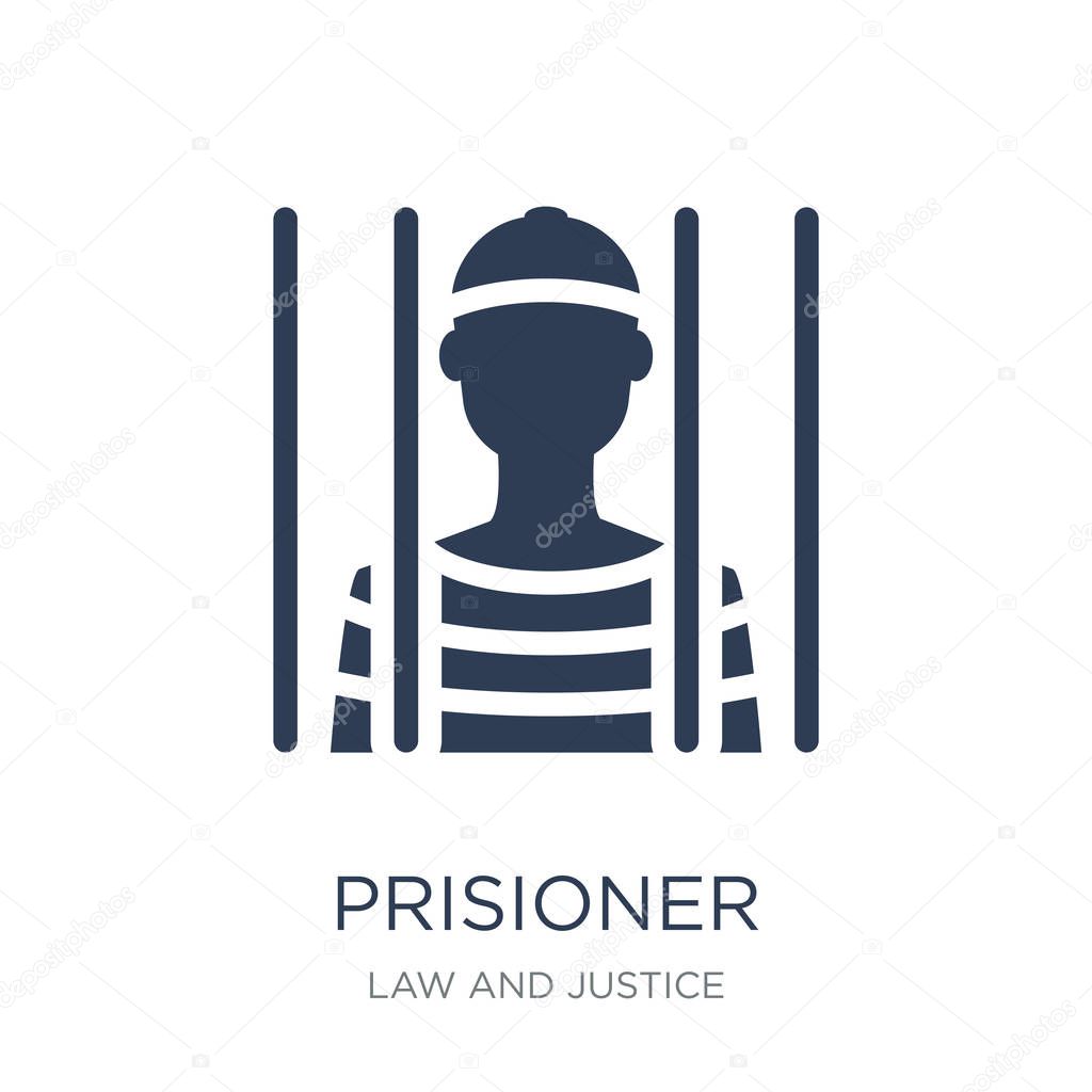 Prisioner icon. Trendy flat vector Prisioner icon on white background from law and justice collection, vector illustration can be use for web and mobile, eps10