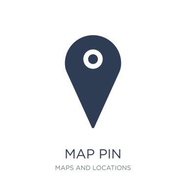 Harita PIN simgesi. Trendy düz vektör harita PIN simge haritalar ve konumlar Collection, vektör çizim beyaz arka plan üzerinde kullanım için web ve mobil, eps10 olabilir