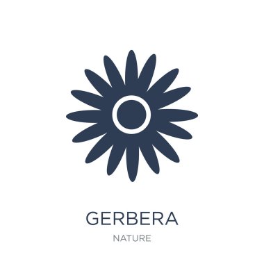 Gerbera simgesi. Trendy düz vektör Gerbera simge vektör çizim doğa koleksiyonundan beyaz arka plan üzerinde kullanım için web ve mobil, eps10 olabilir