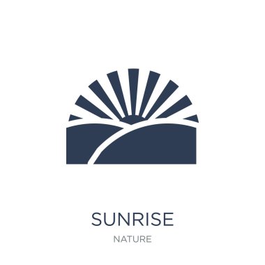 Sunrise simgesi. Trendy düz vektör gündoğumu simge vektör çizim doğa koleksiyonundan beyaz arka plan üzerinde kullanım için web ve mobil, eps10 olabilir