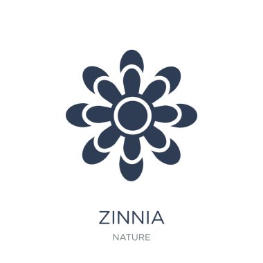 Zinnia simgesi. Trendy düz vektör Zinnia simge vektör çizim doğa koleksiyonundan beyaz arka plan üzerinde kullanım için web ve mobil, eps10 olabilir