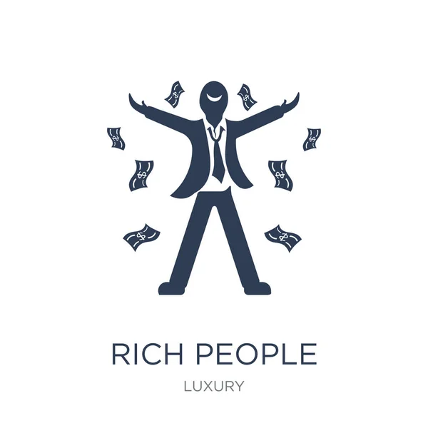 Rich People Icon Trendy Flat Vector Rich People Icon White — Stock Vector