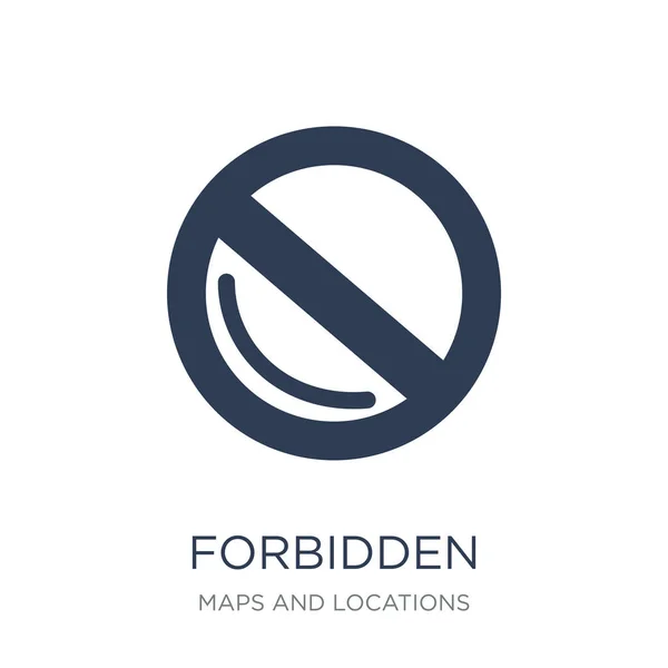 Запретная Икона Trendy Flat Vector Forbidden Icon White Background Maps — стоковый вектор