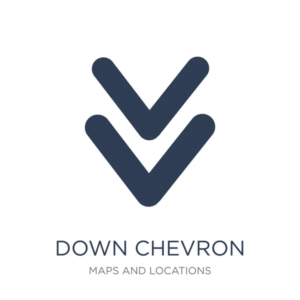 Иконке Шеврона Trendy Flat Vector Chevron Icon White Basic Maps — стоковый вектор