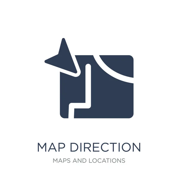 Icono Dirección Del Mapa Icono Dirección Mapa Vector Plano Moda — Vector de stock