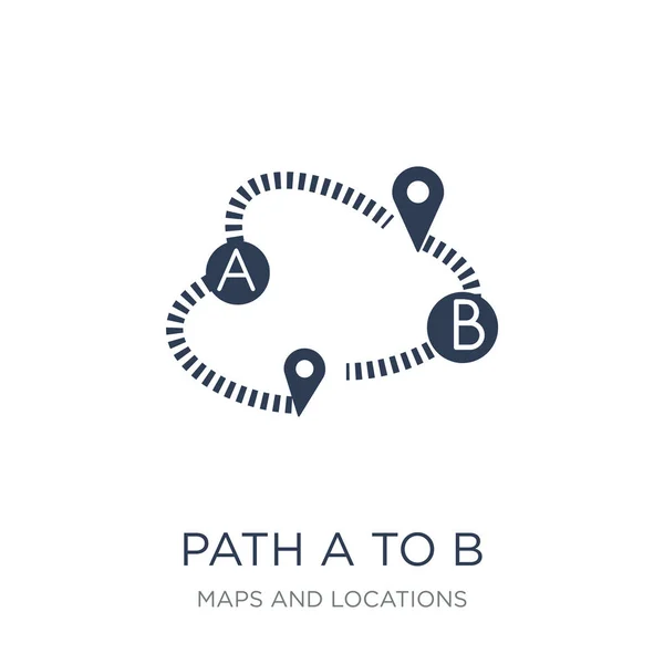 Путь Значку Trendy Flat Vector Path Icon White Basic Maps — стоковый вектор