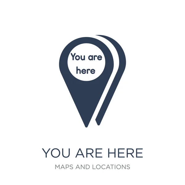 Икона You Here Icon White Background Maps Locations Collection Vector — стоковый вектор