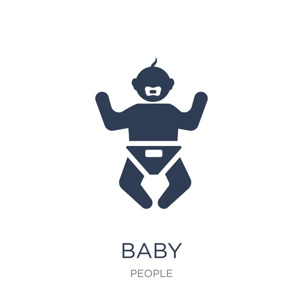 Baby Pictogram Trendy Platte Vector Baby Pictogram Witte Achtergrond Uit — Stockvector