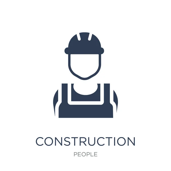 Bauarbeiter Ikone Trendige Flache Vektor Bauarbeiter Symbol Auf Weißem Hintergrund — Stockvektor