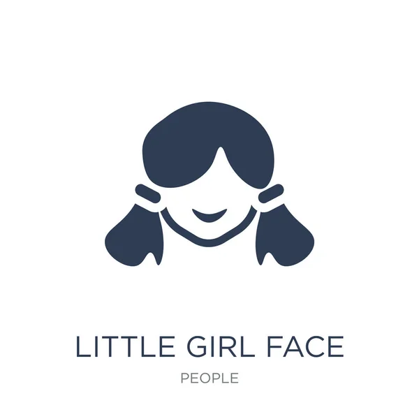 Икона Женского Лица Trendy Flat Vector Иконка Лица Маленькой Девочки — стоковый вектор