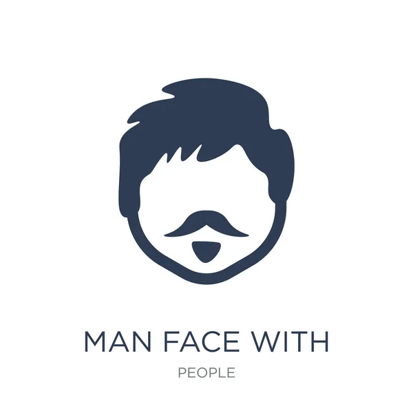 Man Face Beard Icon Trendy Flat Vector Man Face Beard — Stock Vector