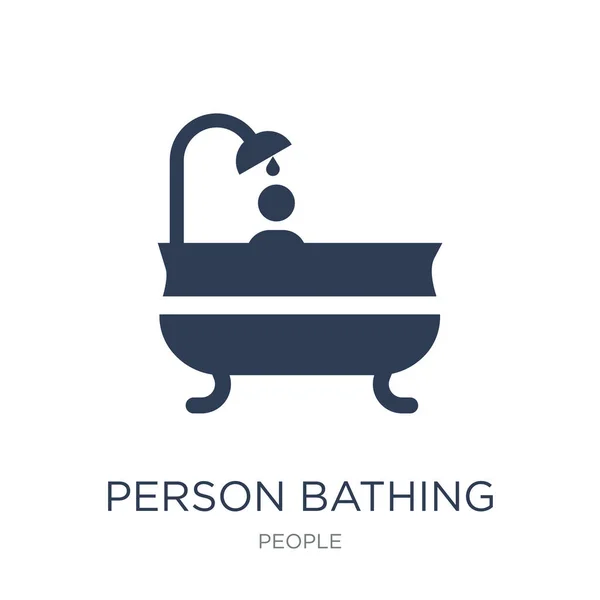 人の入浴のアイコン Web モバイル Eps10 用の人々 コレクション ベクトル図から白い背景のトレンディなフラット ベクトル人入浴アイコンもあります — ストックベクタ