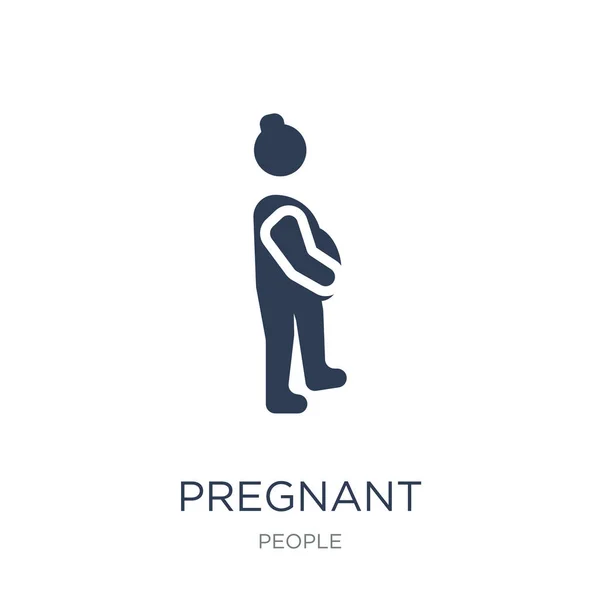 Icono Embarazada Icono Moda Vector Plano Embarazada Sobre Fondo Blanco — Archivo Imágenes Vectoriales
