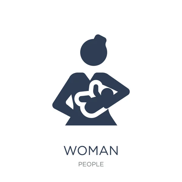 Mujer Icono Lactancia Materna Moda Vector Plano Mujer Icono Lactancia — Archivo Imágenes Vectoriales