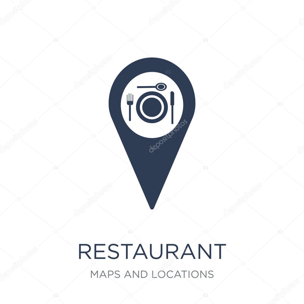 Restaurant Icon icon. Trendy flat vector Restaurant Icon icon on white background from Maps and Locations collection, vector illustration can be use for web and mobile, eps10
