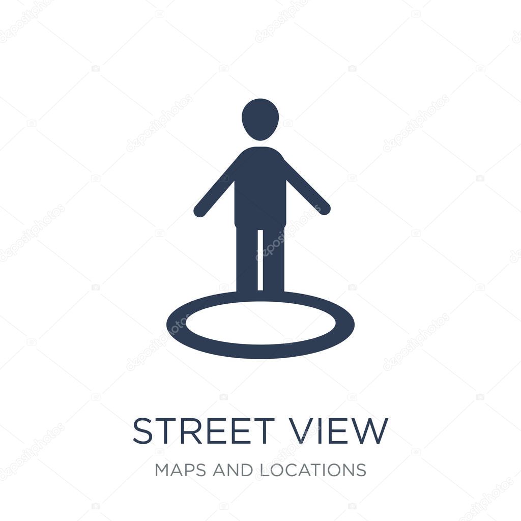 Street view icon. Trendy flat vector Street view icon on white background from Maps and Locations collection, vector illustration can be use for web and mobile, eps10