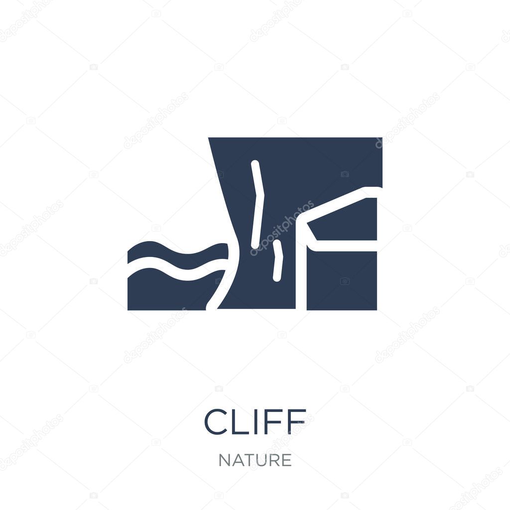 Cliff icon. Trendy flat vector Cliff icon on white background from nature collection, vector illustration can be use for web and mobile, eps10