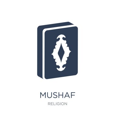 Mushaf simgesi. Trendy düz vektör Mushaf simge vektör çizim din koleksiyonundan beyaz arka plan üzerinde kullanım için web ve mobil, eps10 olabilir