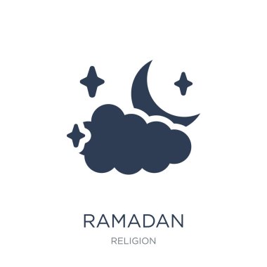 Ramazan hilal ay simge. Trendy düz vektör ramazan hilal ay simge vektör çizim din koleksiyonundan beyaz arka plan üzerinde kullanım için web ve mobil, eps10 olabilir