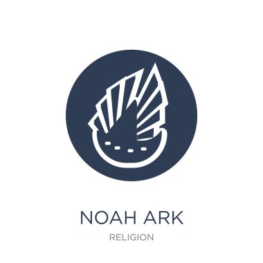 Noah Ark simgesi. Noah Ark simge vektör çizim din koleksiyonundan beyaz arka plan üzerinde olabilir trendy düz vektör kullanın web ve mobil, eps10 için