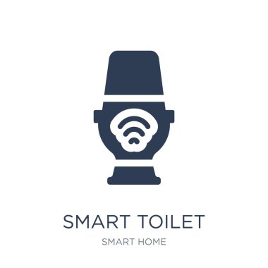 Akıllı tuvalet simgesi. Trendy düz vektör vektör çizim akıllı ev koleksiyonundan beyaz arka plan üstünde kutsal kişilerin resmi-ebilmek var olmak kullanma web ve mobil, eps10 için akıllı tuvalet