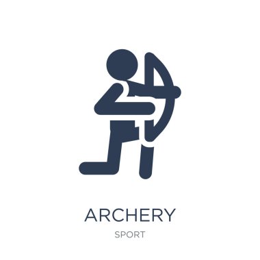 Okçuluk simgesi. Trendy düz vektör okçuluk simge spor Collection, vektör çizim beyaz arka plan üzerinde kullanım için web ve mobil, eps10 olabilir