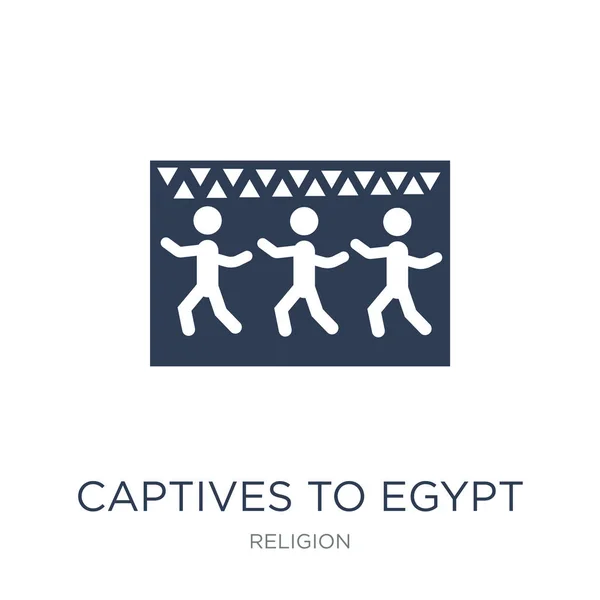 Captifs Icône Egypte Vecteur Plat Mode Captives Egypte Icône Sur — Image vectorielle