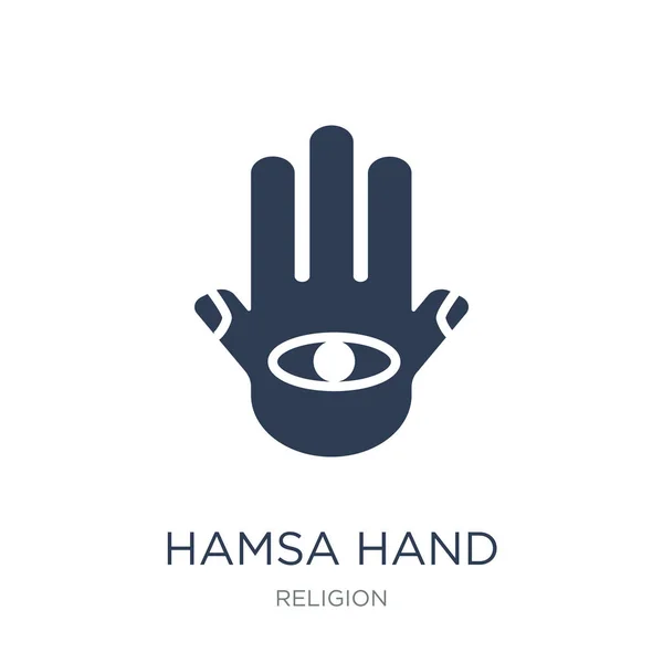 Hamsa Hand Symbol Trendige Flache Vektor Hamsa Hand Symbol Auf — Stockvektor