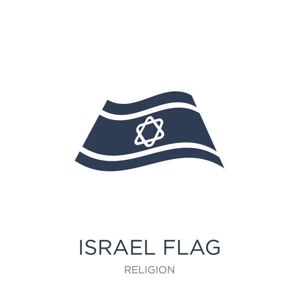 Israël Vlagpictogram Trendy Platte Vector Israël Vlagpictogram Witte Achtergrond Uit — Stockvector