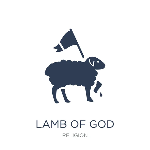 Ikona Lamb God Płaskie Wektor Baranek Boży Ikona Białym Tle — Wektor stockowy