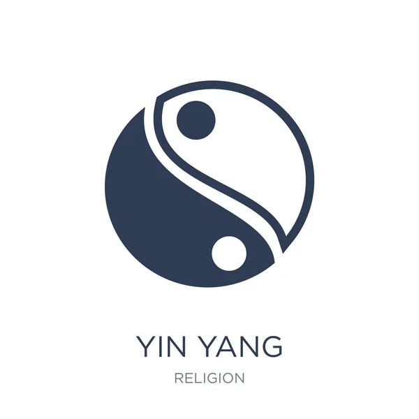 Yin Yang Pictogram Pictogram Van Trendy Platte Vector Yin Yang — Stockvector