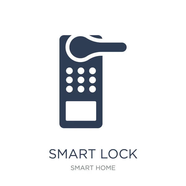 Ikonę Smart Lock Płaskie Wektor Ikona Smart Lock Białym Tle — Wektor stockowy