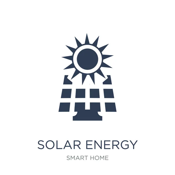 Sonnenenergie Symbol Trendige Flache Vektor Solarenergie Symbol Auf Weißem Hintergrund — Stockvektor