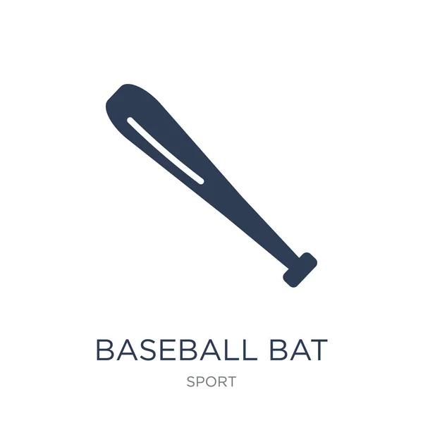 Baseball Bat Ikona Płaskie Wektor Baseball Bat Ikona Białym Tle — Wektor stockowy