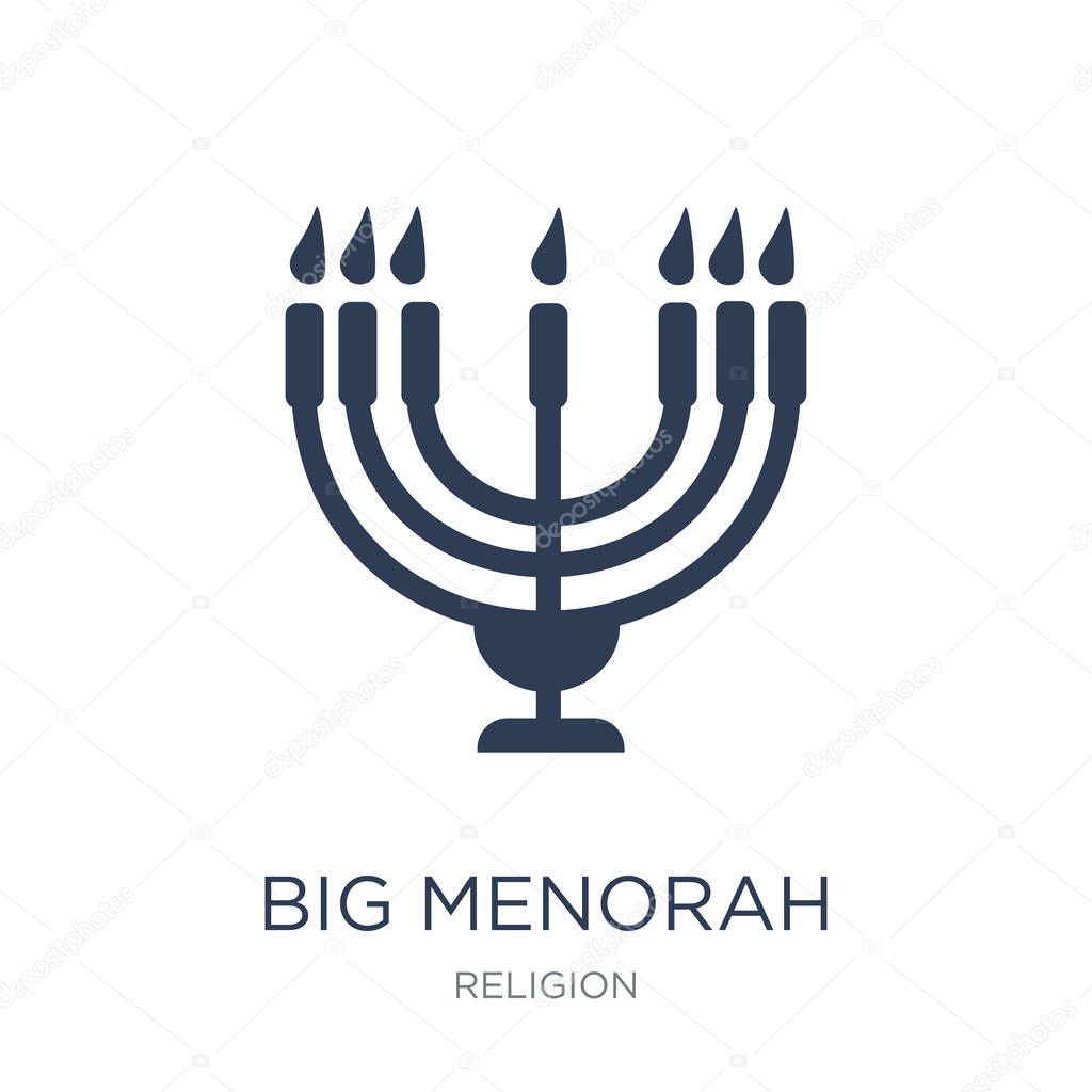 Big Menorah icon. Trendy flat vector Big Menorah icon on white background from Religion collection, vector illustration can be use for web and mobile, eps10